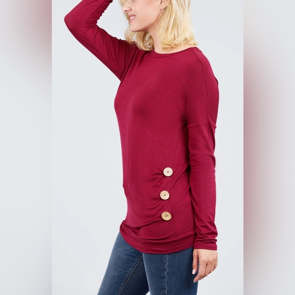 Tops - Yincro burgundy long‎ sleeve top